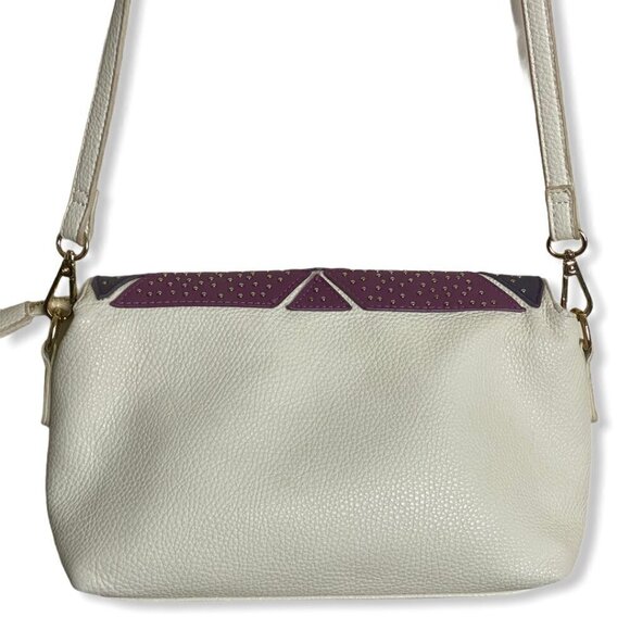 Charming Charlie Handbag Shades of Purple/Cream Studded Crossbody/Shoulder Bag - Picture 5 of 9